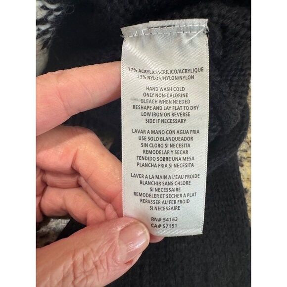 NWT Calvin Klein Jeans Womens Black White Oversized Soft Cozy Logo Sweater M Y2K - Picture 9 of 9